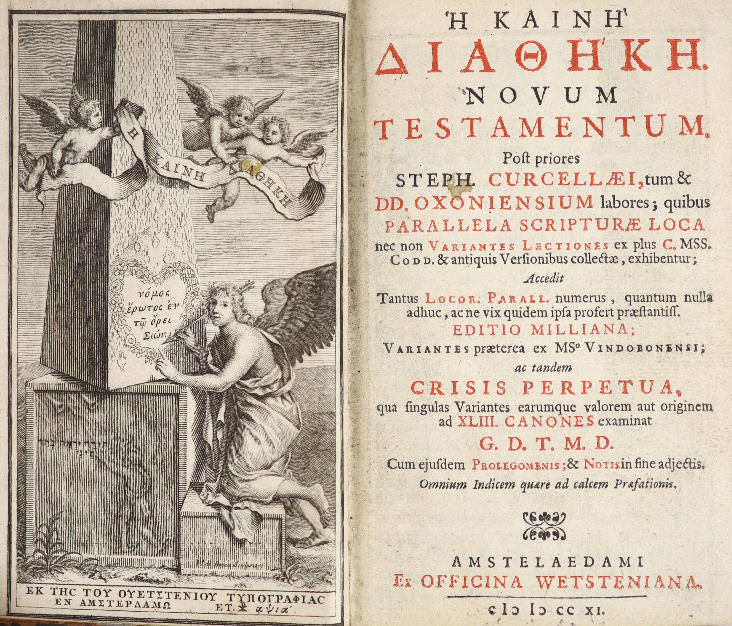 Fine early 18th century Dutch decorative binding - Circellaeus, Stephanus - Greek Testament: H Kainh Diaohkh Novum Testamentum Post Priores